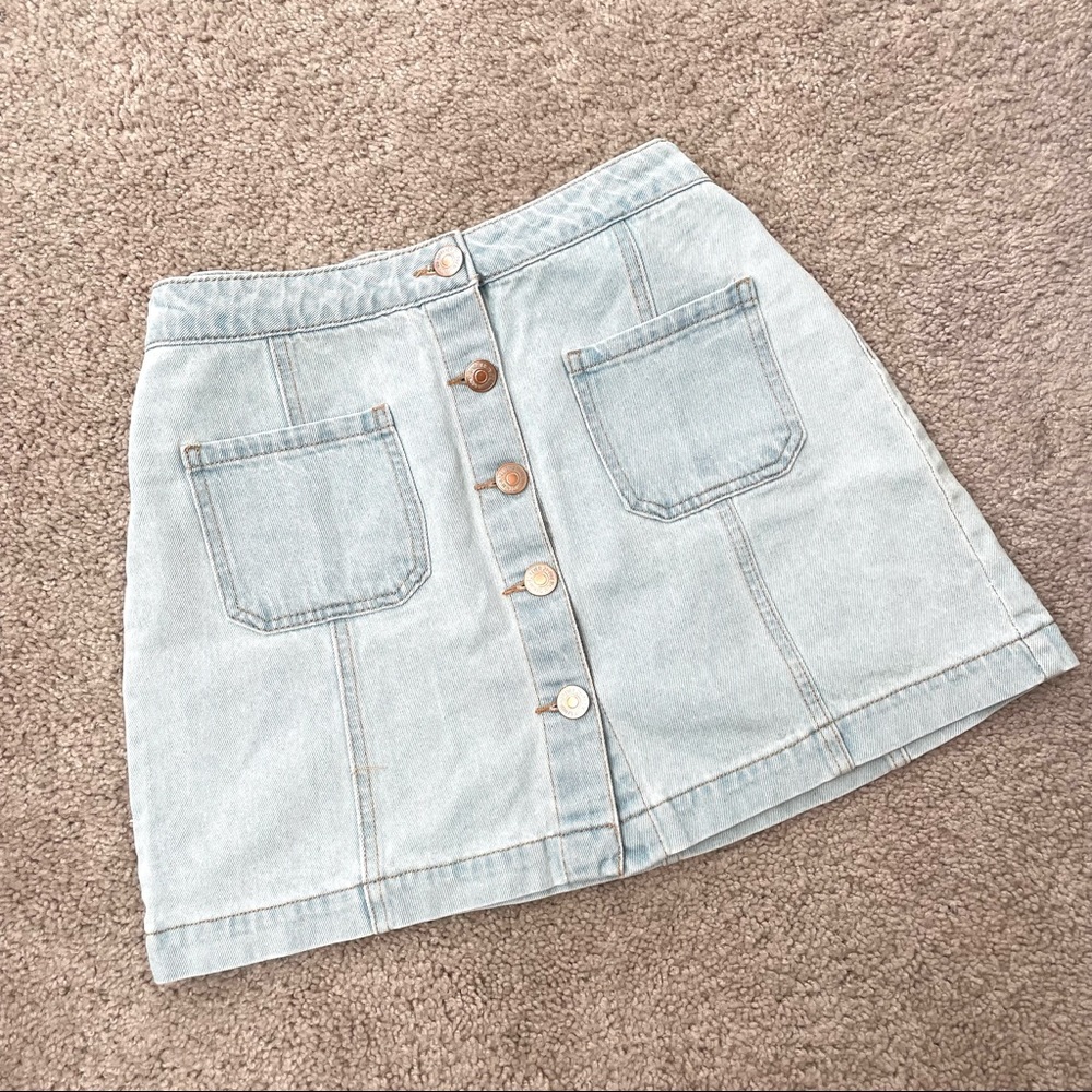 Denim Mini Skirt (Lt Blue)